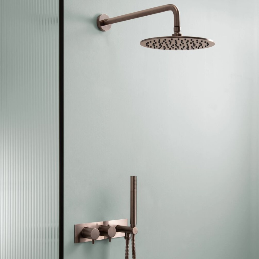 Lifestyle image of JTP Vos Brushed Bronze Dual Outlet Shower Valve & Handset